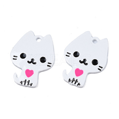 Rack Plating Alloy Enamel Spray Painted Pendants ENAM-T011-155A-1