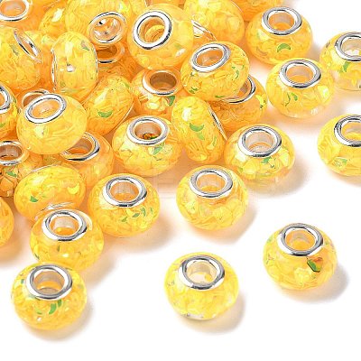 Transparent Resin Rondelle European Beads LS-RESI-S023-25-1