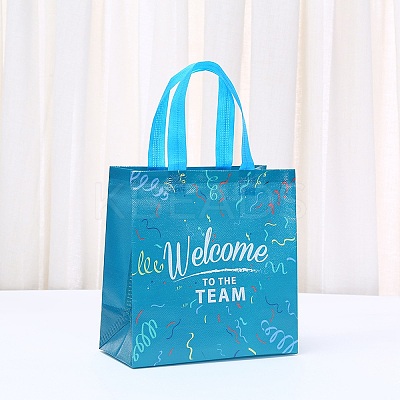 Printed Non-Woven Reusable Folding Wine Bottle Gift Bags with Handle ABAG-C012-04B-1