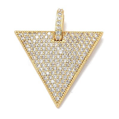 Rack Plating Brass Micro Pave Cubic Zirconia Pendants KK-L224-039G-1