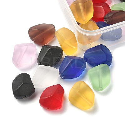 32Pcs 8 Colors Transparent Frosted Glass Beads Strands GLAA-FS0001-60-1