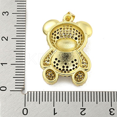 Brass Micro Pave Clear Cubic Zirconia Pendants KK-R159-12G-02-1