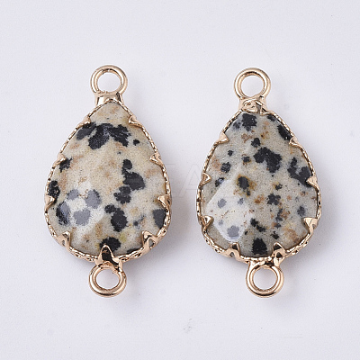 Natural Dalmatian Jasper Links connectors G-S359-035A-1