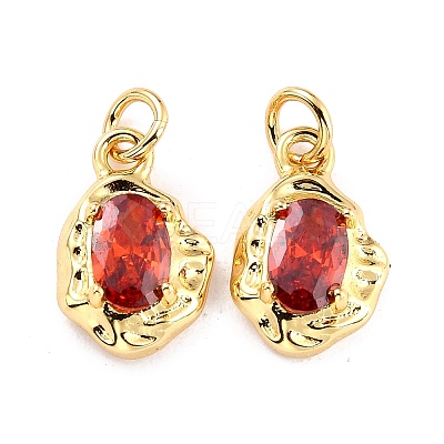 Brass Micro Pave Cubic Zirconia Pendant X-ZIRC-P089-19G-F-1