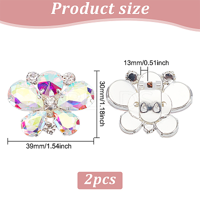 2Pcs Alloy Rhinestone Wedding Shoe Decorations FIND-FG0002-48B-1