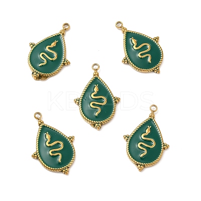 PVD Vacuum Plating 201 Stainless Steel Enamel Pendants STAS-J401-VC1053-1
