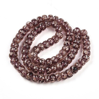 Luminous Handmade Gold Foil Glass Beads Strands FOIL-N029-02A-02-1