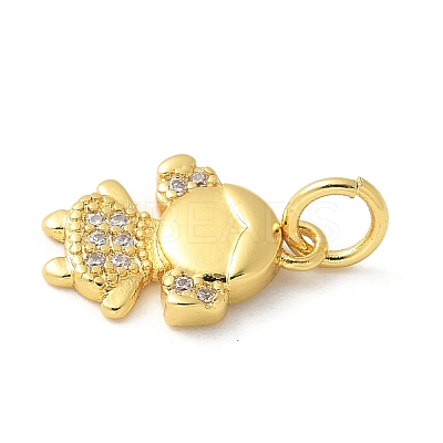 Brass Micro Pave Cubic Zirconia Pendants KK-U053-01G-01-1