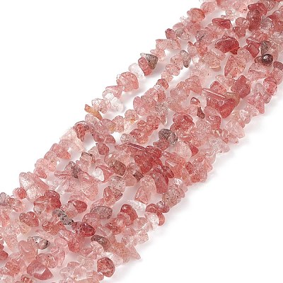 Natural Strawberry Quartz Chip Bead Strands G-M205-56-1