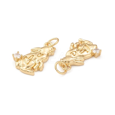 Eco-Friendly Brass Micro Pave Cubic Zirconia Pendants KK-I698-36G-1