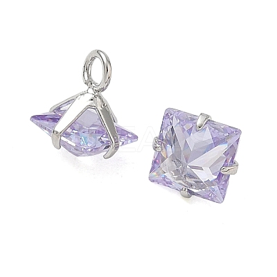Brass Pave Cubic Zirconia Charms CU-CBABEB3-05P-04-1
