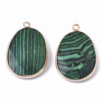 Synthetic Malachite Pendants G-T131-08B-1