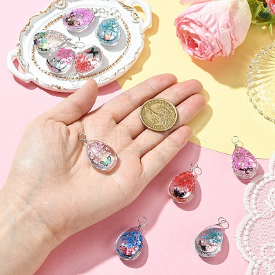 10Pcs Transparent Glass Pendants GLAA-YW0004-20A-1