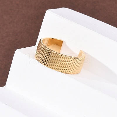304 Stainless Steel Open Cuff Rings for Women RJEW-K309-31G-1