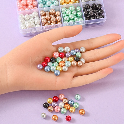 360Pcs 12 Colors Baking Paint Glass Pearl Beads HY-YW0001-03A-1
