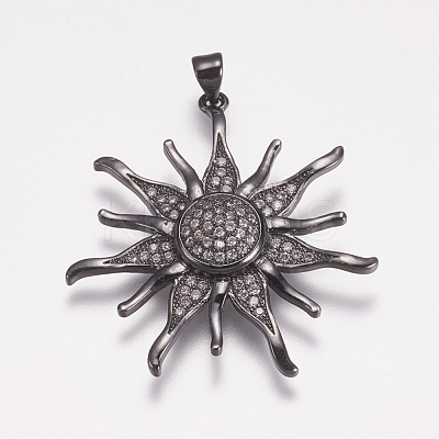 Brass Micro Pave Cubic Zirconia Pendants ZIRC-E143-57-1