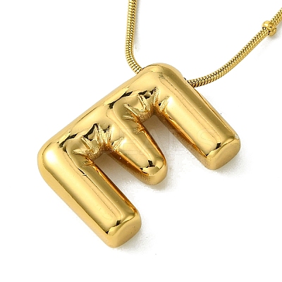 Ion Plating(IP) Initial Letter 304 Stainless Steel Pendant Necklace NJEW-R265-05G-E-1