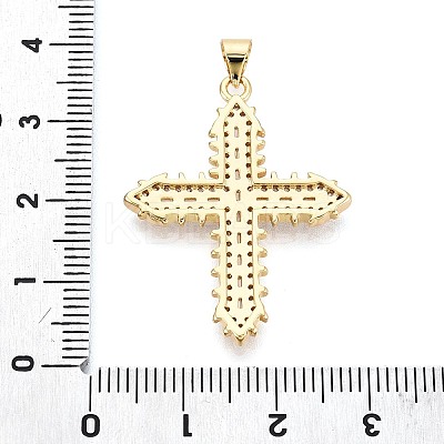 Brass Micro Pave Clear Cubic Zirconia Pendants KK-N268-93G-1
