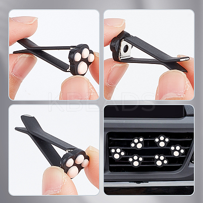Cat Claw Print Opaque Resin Car Air Vent Clips AJEW-AB00031-1