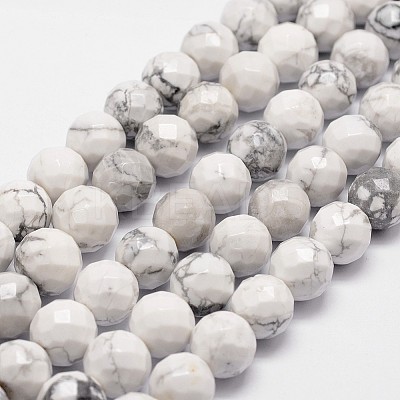 Natural Howlite Beads Strands G-G736-25-8mm-1