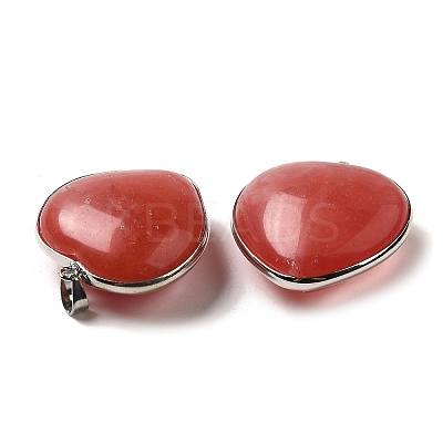 Cherry Quartz Glass Pendants KK-F868-15P-1
