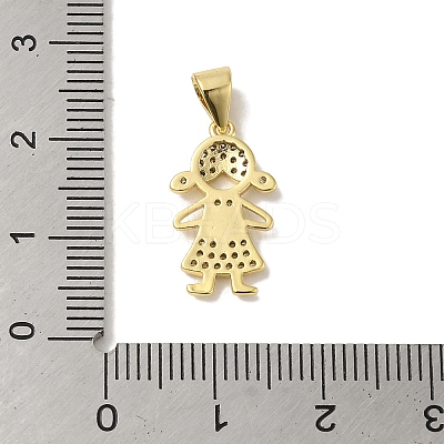 Rack Plating Brass Micro Pave Cubic Zirconia Pendants KK-P272-16B-G-1