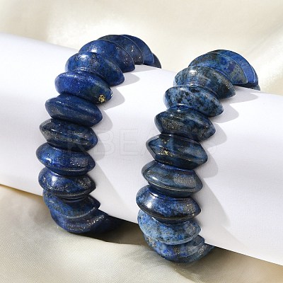 Bicone Dyed Natural Lapis Lazuli Beads Stretch Bracelets for Women Men BJEW-C097-05G-1