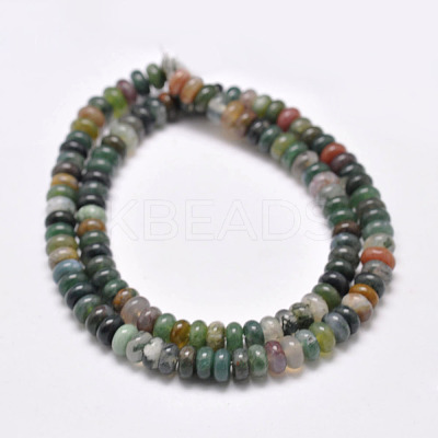 Natural Indian Agate Beads Strands X-G-F349-01-6x4mm-1