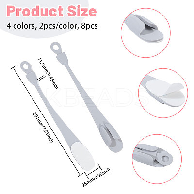 8Pcs 4 Colors Silicone Nuckle Cable Ties Reusable Self-Adhesive Headphone Cable Line Bundle AJEW-CA0004-71-1