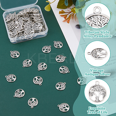 120Pcs Tibetan Style Alloy Pendants TIBE-DC0001-14B-1