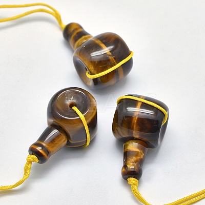 Natural Tiger Eye 3 Hole Guru Beads X-G-K208-02-A-14-1