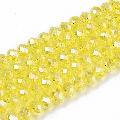 Electroplate Glass Beads Strands EGLA-A034-T10mm-B21-1