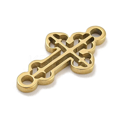 Ion Plating(IP) 201 Stainless Steel Hollow Connector Charms STAS-S146-06G-1