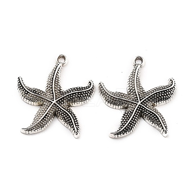 Tibetan Style Alloy Starfish/Sea Stars Pendants LS-TIBEP-Q041-119AS-NR-1
