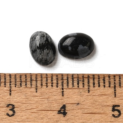 Natural Snowflake Obsidian Cabochons G-F605E-16B-1