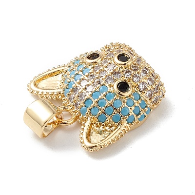 Brass Micro Pave Cubic Zirconia Pendants KK-M240-10-1