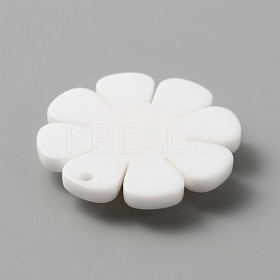 Opaque Resin Pendants RESI-WH0029-46B-01-1