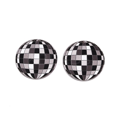 Printed Tartan Acrylic Pendants X-OACR-T028-12-1