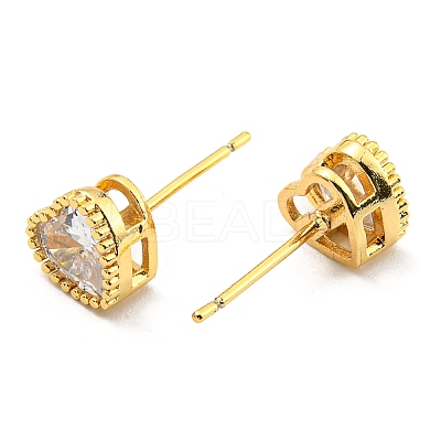 Cubic Zirconia Heart Stud Earrings KK-C026-01G-01-1