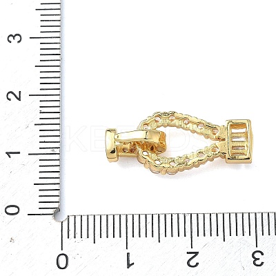 Brass Micro Pave Clear Cubic Zirconia Fold Over Clasps KK-U059-60G-1