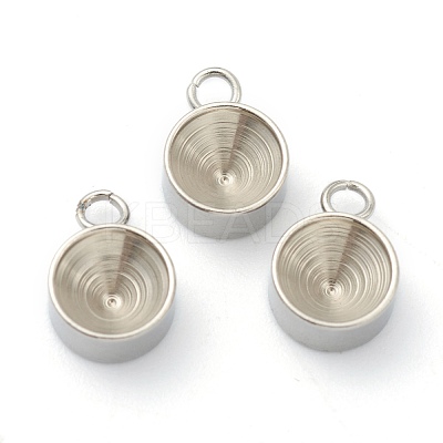 Non-Tarnish 202 Stainless Steel Pendant Rhinestone Settings X-STAS-F266-21D-P-1