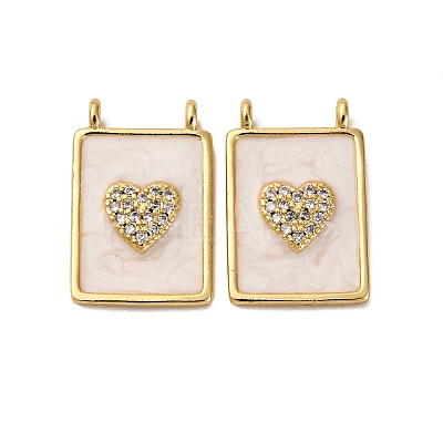 Brass Micro Pave Cubic Zirconia Pendants KK-D390-27G-04-1
