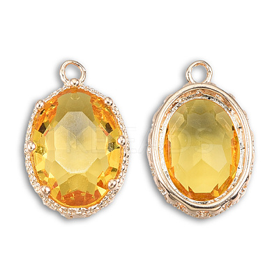 Transparent K9 Glass Pendants GLAA-N038-64-1