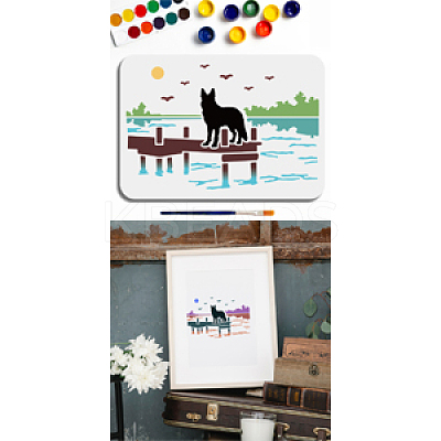 1Pc PET Hollow Out Drawing Painting Stencils DIY-MA0005-76B-1