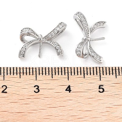 Rack Plating Brass Micro Pave Clear Cubic Zirconia Pendants KK-M280-15P-1