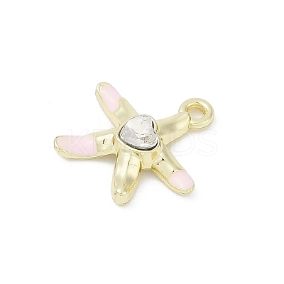 Rack Plating Alloy Enamel Rhinestone Pendants PALLOY-R151-41G-05-1