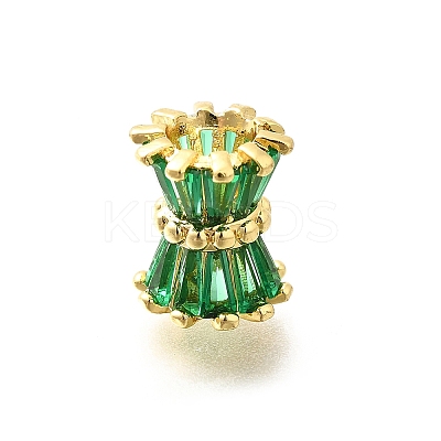 Rack Plating Column Brass Micro Pave Clear Cubic Zirconia European Beads KK-Q040-12G-02-1