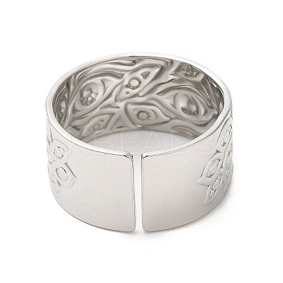 Non-Tarnish 304 Stainless Steel Eye Open Cuff Ring for Women RJEW-M149-35P-1