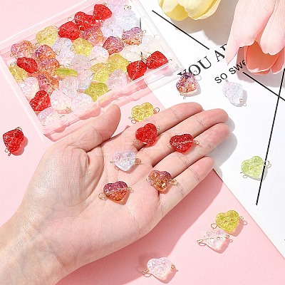 50Pcs Glass Connector Charms PALLOY-FZ00019-1