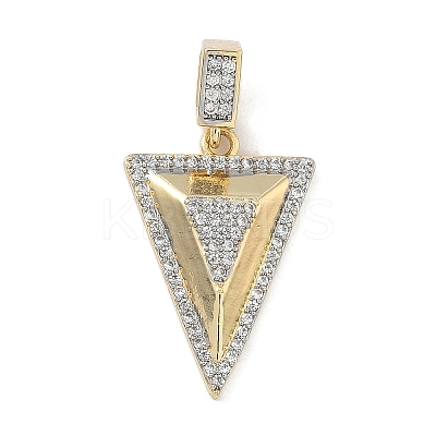 Brass Micro Pave Cubic Zirconia Pendants KK-F909-01G-02-1